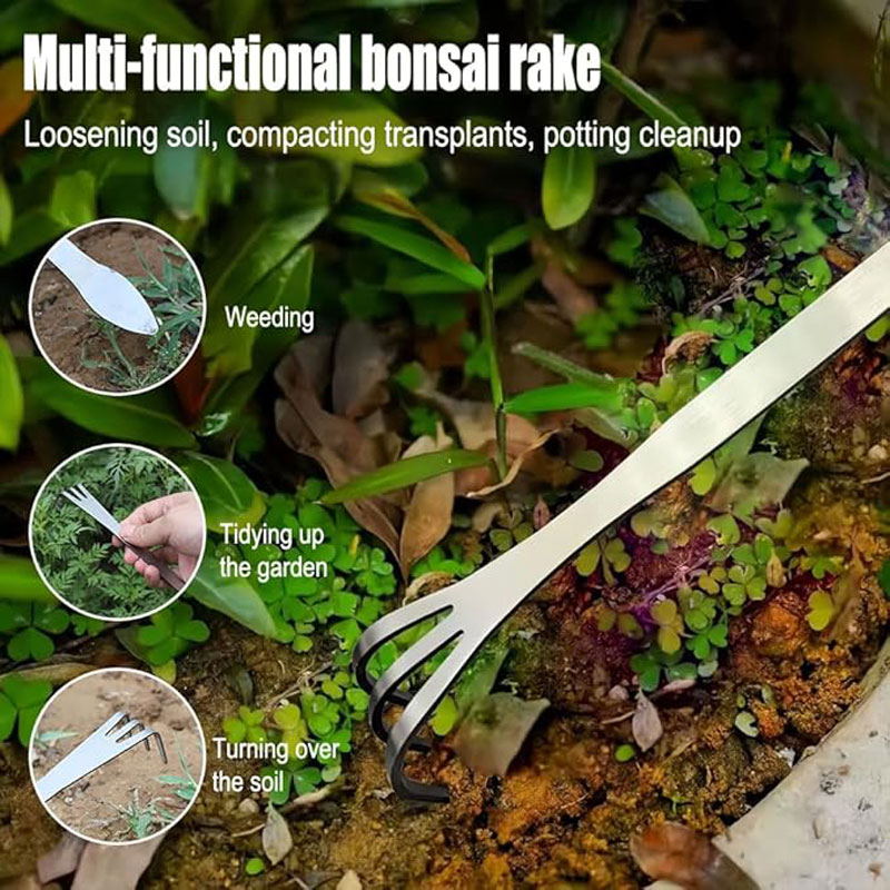 Raspador de raízes de aço inox - Bonsai Garden Rake avaliação e preço