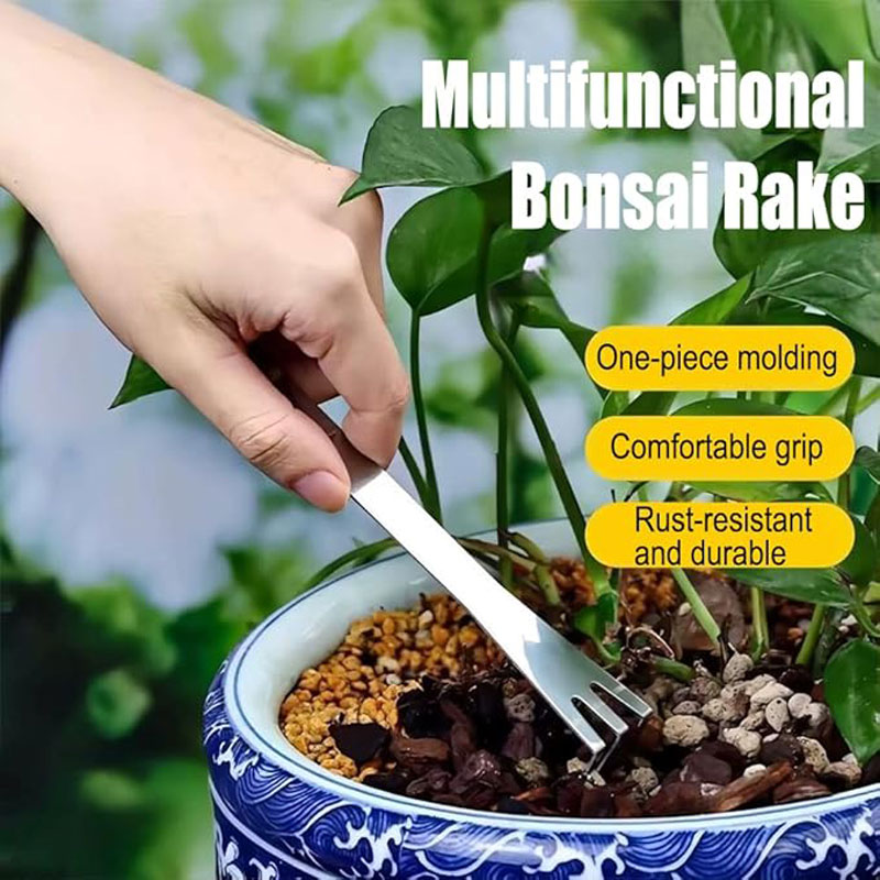 Raspador de raízes de aço inox - Bonsai Garden Rake avaliação e preço